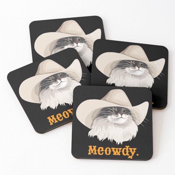 Item preview, Meowdy Cat Wearing a Cowboy Hat Meme designed and sold by CelestialHCO.