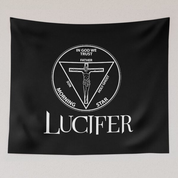 Item preview, Lucifer Mornigstar Pentecostal Coin Design White On Black designed and sold by blackwolfpixels.