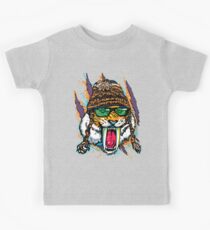 Sabre Tooth Tiger Chillin' With Winter Beanie Kids Tee