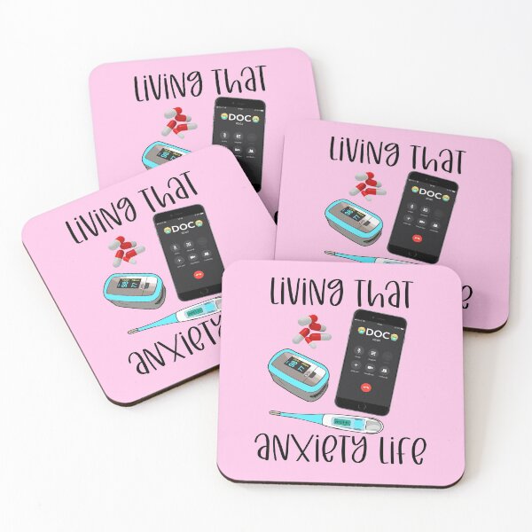 Item preview, Anxiety mental health hypochondriac Living that anxiety life mental health awareness hypochondriac pandemic anxiety panic disorder  designed and sold by tiffanator606.