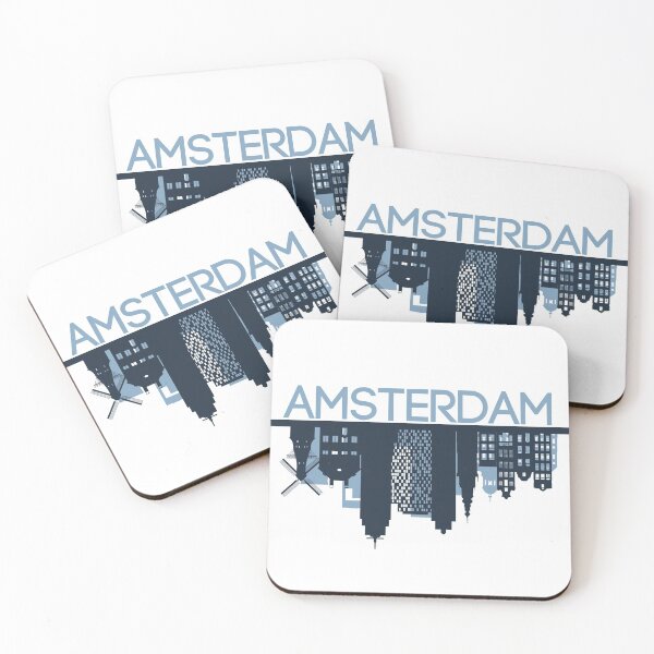 Item preview, Amsterdam Skyline Upside Down - Blue and Light Blue designed and sold by CheraeLynn.