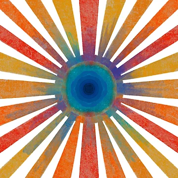 Artwork thumbnail, Sundial and rays by Janie in Repeat