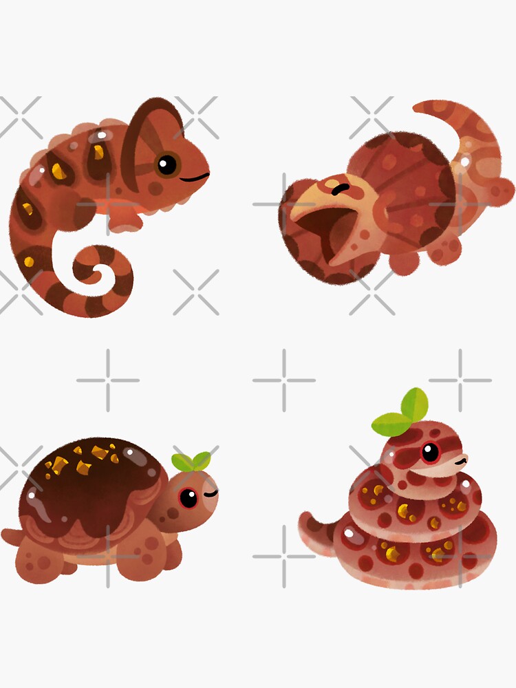 Thumbnail 3 of 3, Sticker, Chocolate Reptiles - dark designed and sold by pikaole.