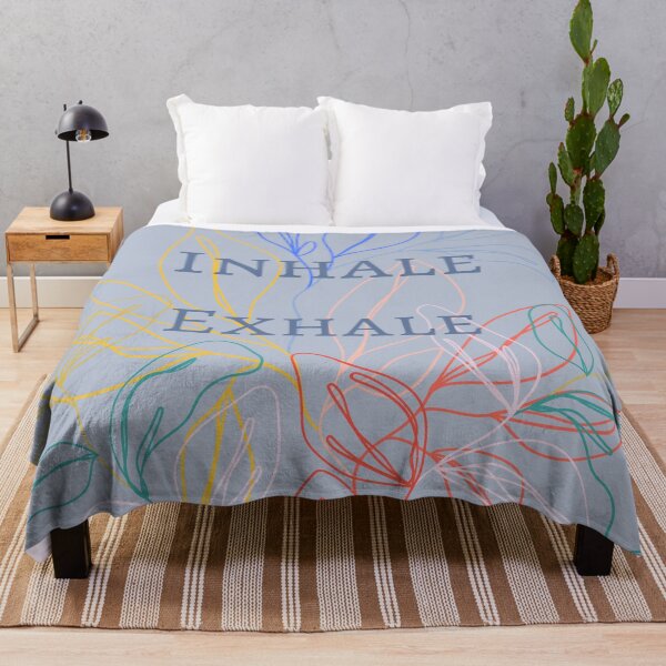 Item preview, Inhale, Exhale, simple floral nature line design designed and sold by ivy-ish.