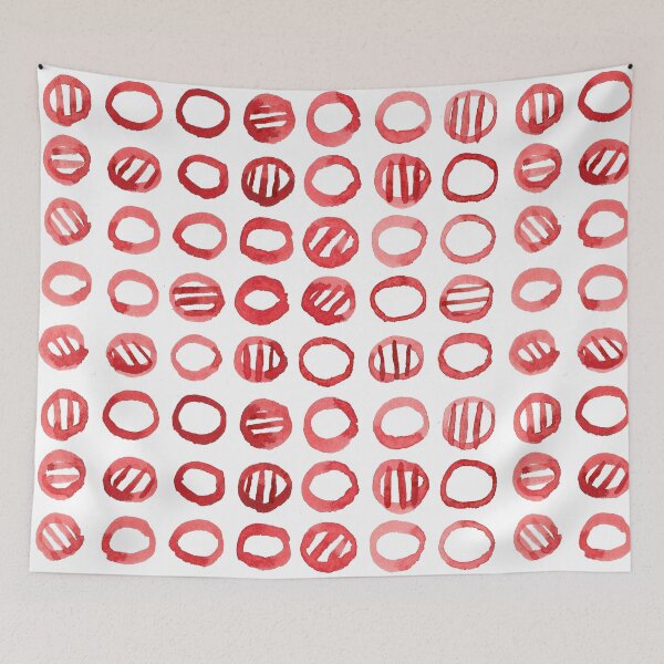 Item preview, Red Circles Watercolor Pattern designed and sold by WillowTee.
