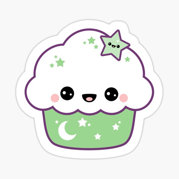 Cute Strawberry Cupcake Sticker for Sale by sugarhai