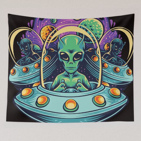 Item preview, Alien Spaceships - Sci-Fi designed and sold by Artcraft-Ink.