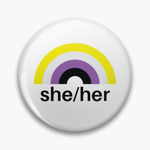 Item preview, She/Her Pronouns Nonbinary Rainbow designed and sold by lavenderhearts.