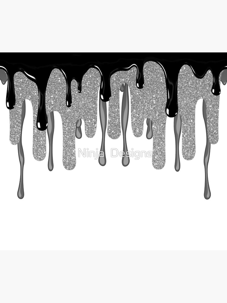 Black Glitter Drip Poster for Sale by Ninja Designs