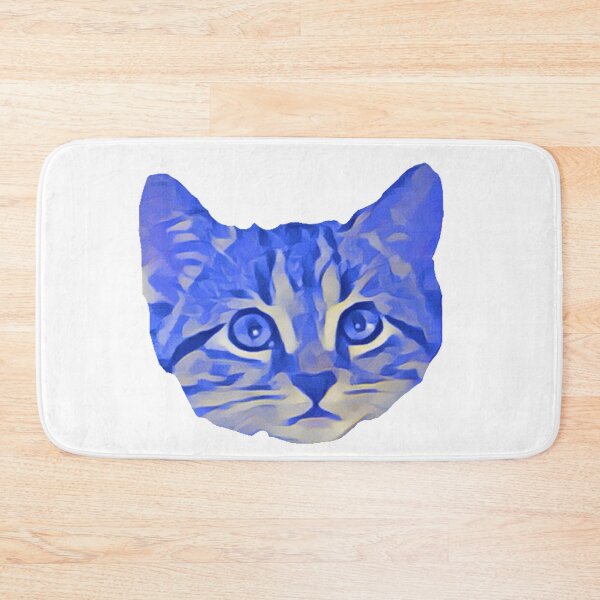 Item preview, Kitty Face Blue designed and sold by wildjellybeans.