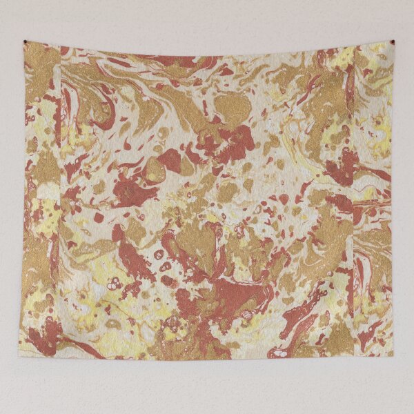 Item preview, Red, beige and cream ink marble paper texture  designed and sold by earthtoaura.