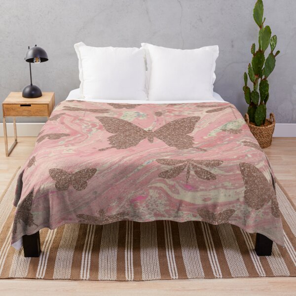 Item preview, Rose gold marbling with silhouette insects designed and sold by Sue Zipkin.