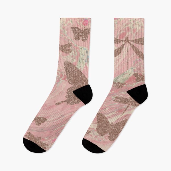 Item preview, Rose gold marbling with silhouette insects designed and sold by Sue Zipkin.