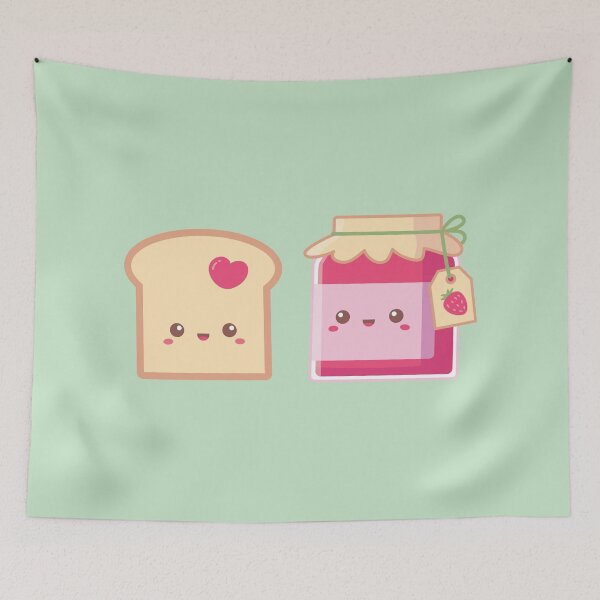 Item preview, Spread Love, Cute Bread Toast and Strawberry Jam designed and sold by rustydoodle.