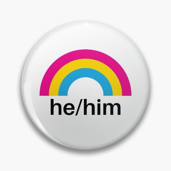 Item preview, He/Him Pronouns Pansexual Rainbow designed and sold by lavenderhearts.
