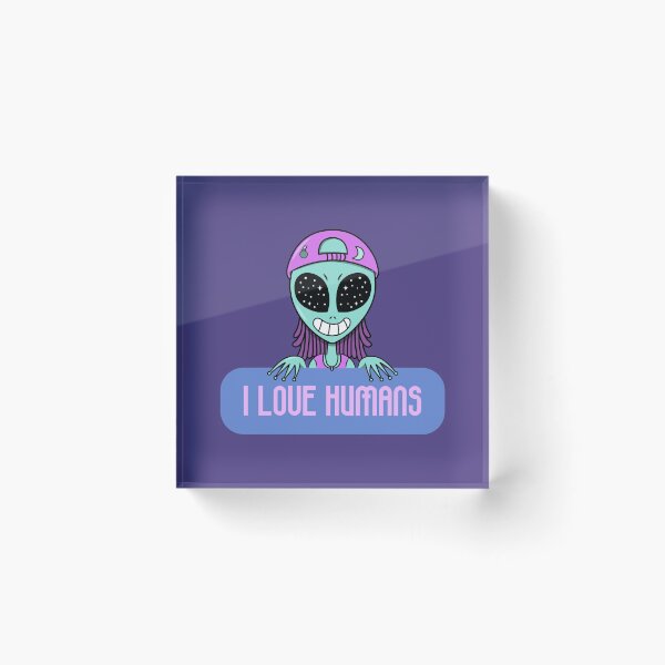 Item preview, I Love Humans - Aesthetic Alien designed and sold by ManiaTeec.