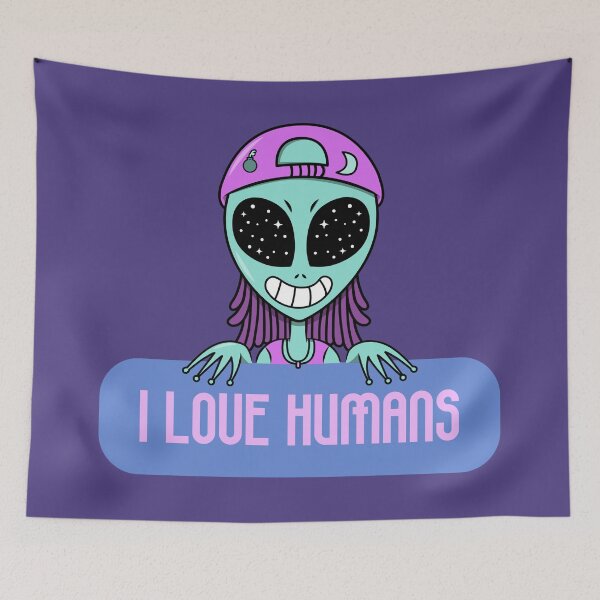 Item preview, I Love Humans - Aesthetic Alien designed and sold by ManiaTeec.