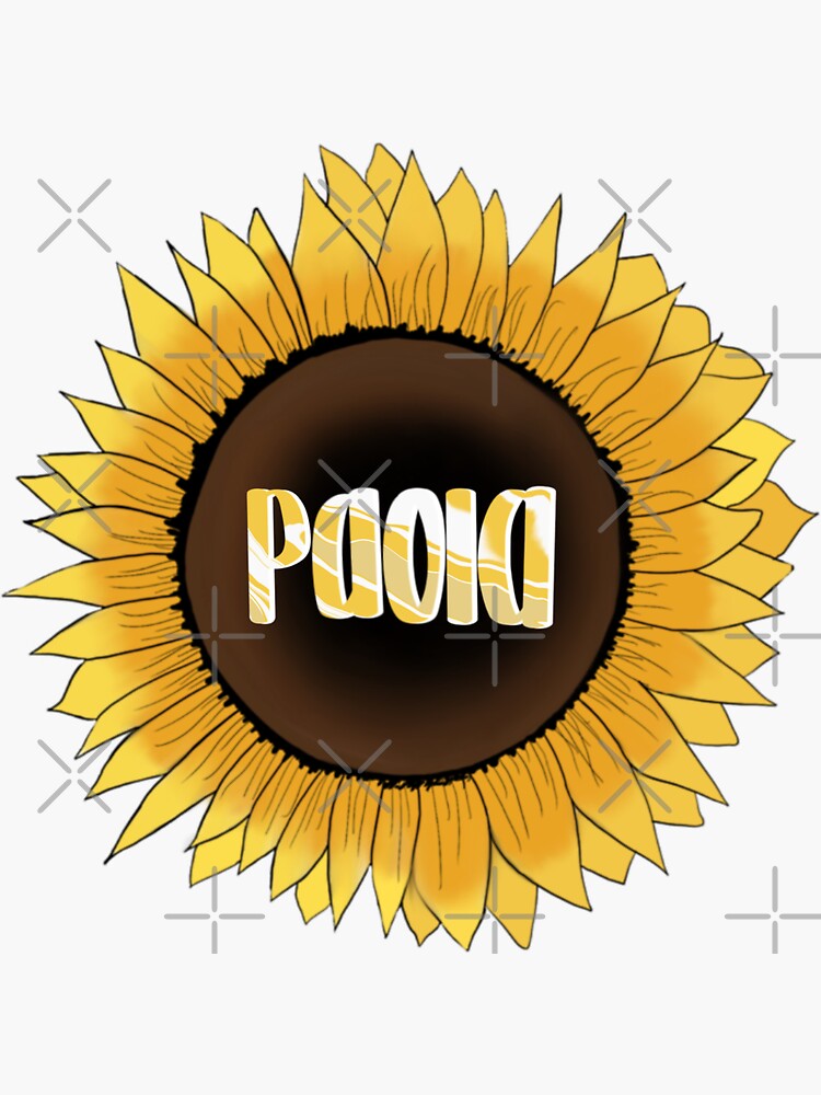 "Paola sunflower " Sticker for Sale by ArtbyAnkitha Redbubble