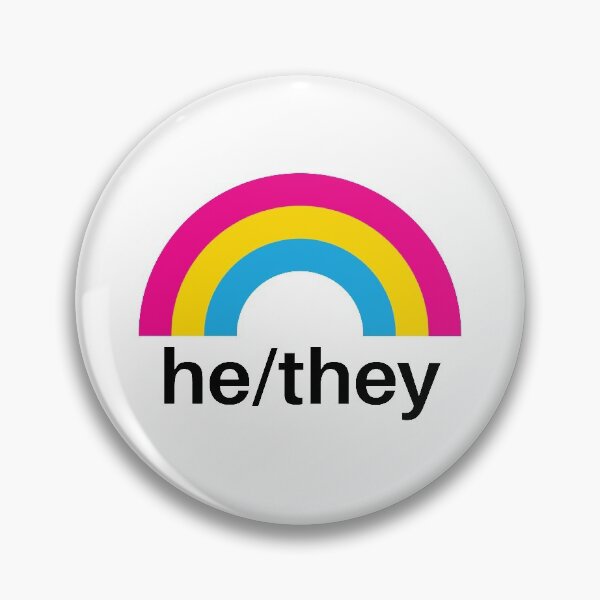 Item preview, He/They Pronouns Pansexual Rainbow designed and sold by lavenderhearts.