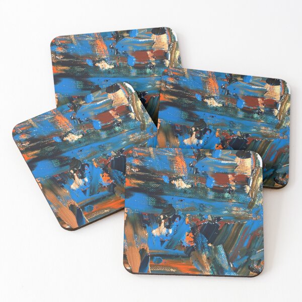 Item preview, Speakeasy Colorful Autumn Abstract Acrylic Swipe Painting  designed and sold by Silver Sky by Janet.
