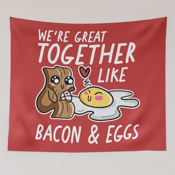 Item preview, We're Great Together Like Bacon & Eggs | Kawaii Cute Food Combos designed and sold by SLAG-Creative.
