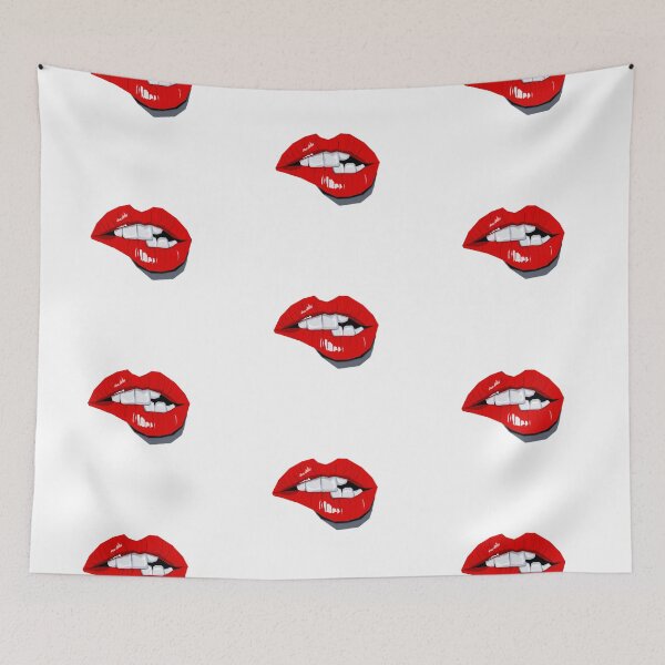 Item preview, Pop Art Red Lips Biting designed and sold by AlteredAtelier.