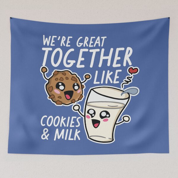 Item preview, We're Great Together Like Cookies & Milk | Kawaii Cute Food Combos designed and sold by SLAG-Creative.