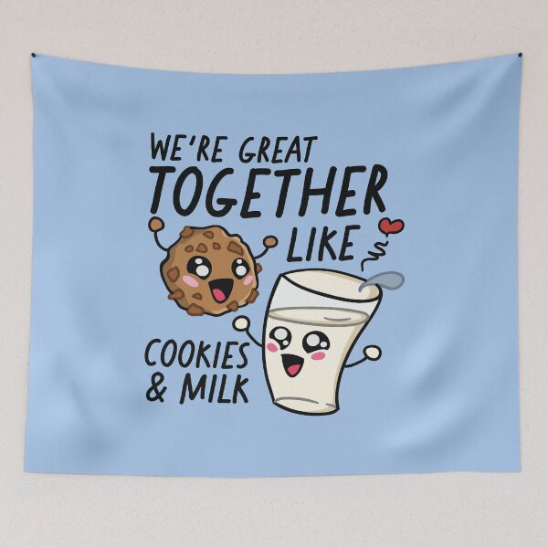 Item preview, We're Great Together Like Cookies & Milk | Kawaii Cute Food Combos designed and sold by SLAG-Creative.