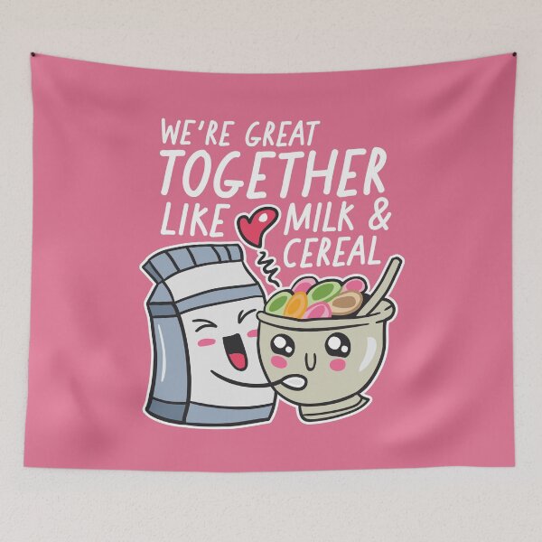 Item preview, We're Great Together Like Milk & Cereal | Kawaii Cute Food Combos designed and sold by SLAG-Creative.