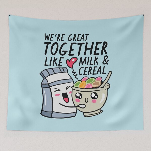 Item preview, We're Great Together Like Milk & Cereal | Kawaii Cute Food Combos designed and sold by SLAG-Creative.