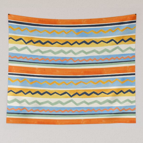 Item preview, Gouache Stripe & Ricrac Pattern designed and sold by TigaTiga.