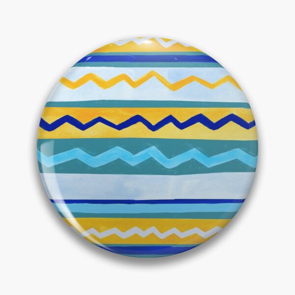Item preview, Gouache Stripe & Ricrac Pattern - Blue & Yellow designed and sold by TigaTiga.