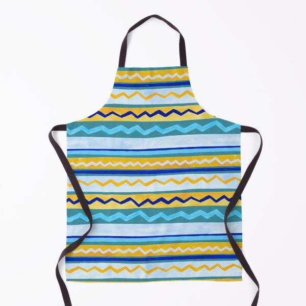 Item preview, Gouache Stripe & Ricrac Pattern - Blue & Yellow designed and sold by TigaTiga.