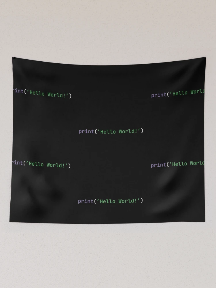 Thumbnail 2 of 3, Tapestry, Hello World (Python) (Code) designed and sold by BobLeeSwagger1.