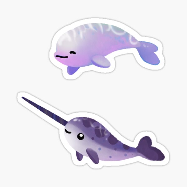 Beluga Whale Swimming Sticker by katdrawsit for iOS & Android