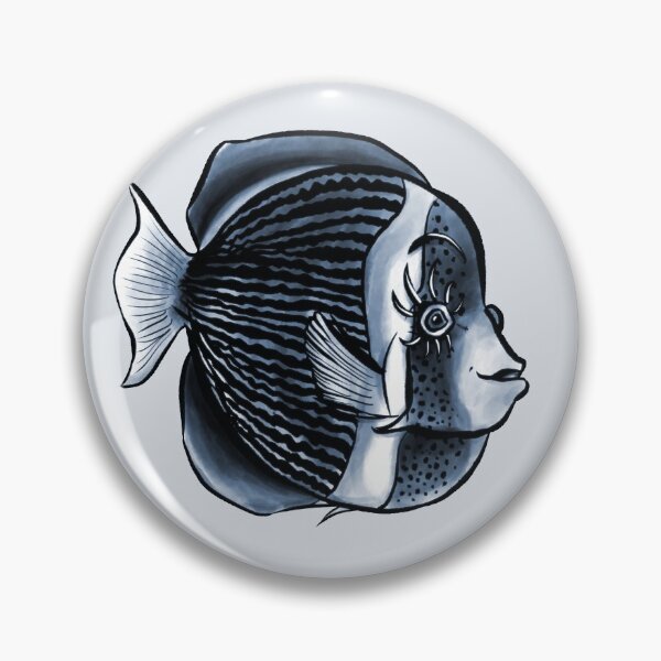 Item preview, Cute Fish Eyelashes Black White Digital Art designed and sold by Boriana Giormova.