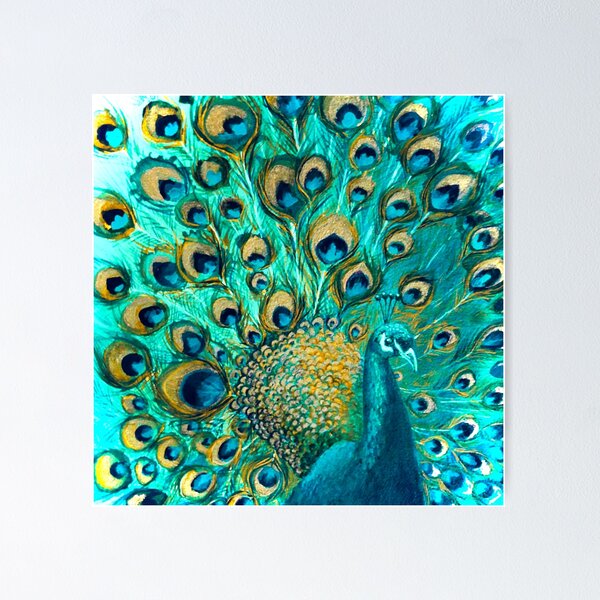 Item preview, Colourised Aqua Peacock designed and sold by Nicola Morgan.