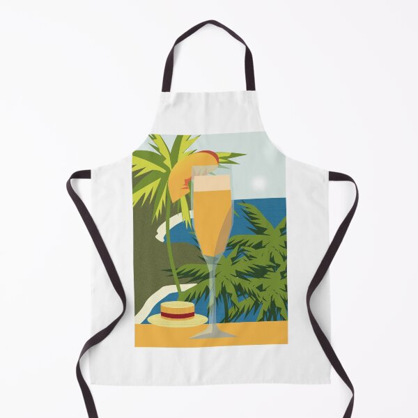 Item preview, peaches and bellini cocktail on tropical background designed and sold by DaryaGeft.