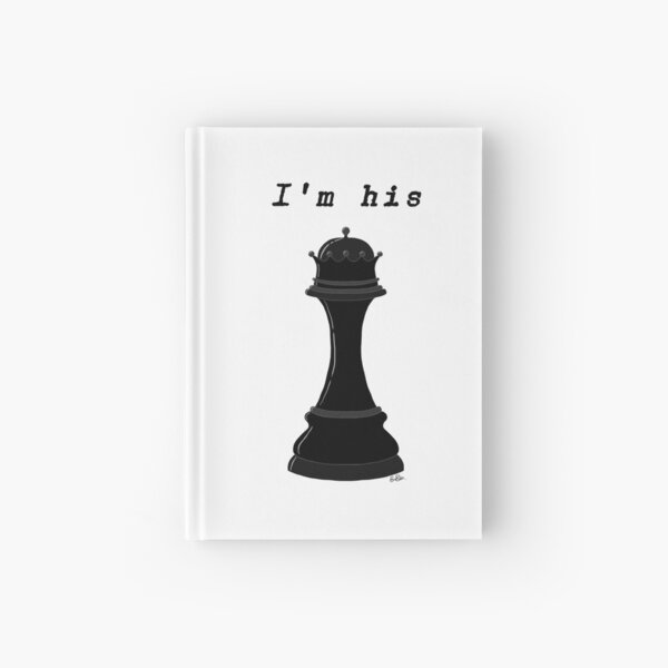 His Queen Chess Piece - Black Hardcover Journal