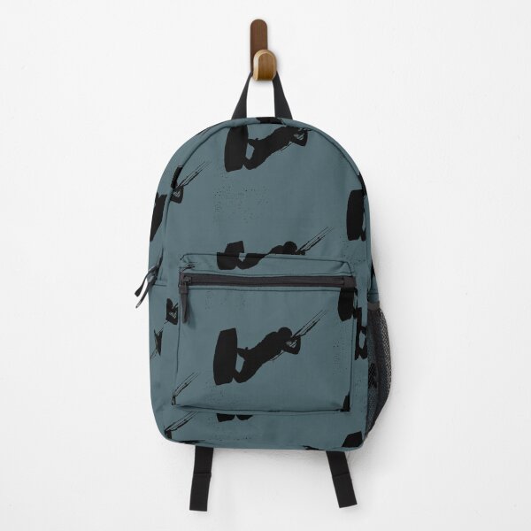 Item preview, Kitesurfing Action Kite And Surf Silhouette Black designed and sold by taiche.