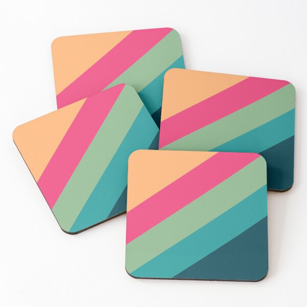 Item preview, Simple flat green pink yellow stripes designed and sold by Thecolorschemer.