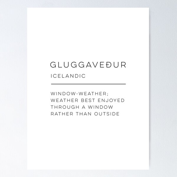 Item preview, Gluggavedur Definition designed and sold by wisemagpie.