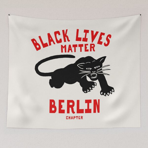 Item preview, BLACK LIVES MATTER: 'BERLIN Chapter': Original Black with Red Text on Cream designed and sold by Day Chapman.