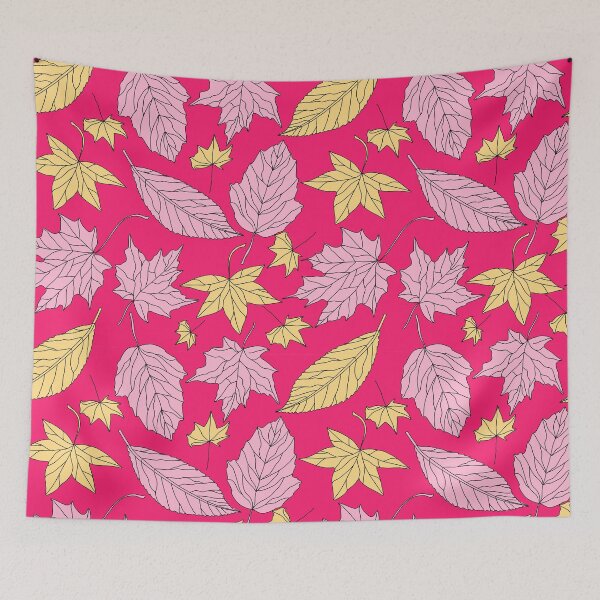 Item preview, Red Background Maple Leaves pattern , Vintage Maple Leaves Pattern  designed and sold by garniturex.