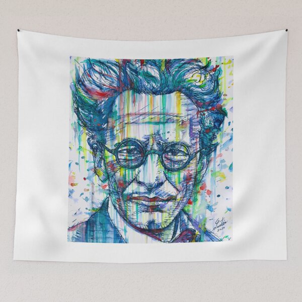 Item preview, ERWIN SCHRODINGER watercolor and ink portrait designed and sold by lautir.