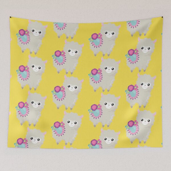 Item preview, illuminating yellow Gray Llama  designed and sold by ToniaKroeger.