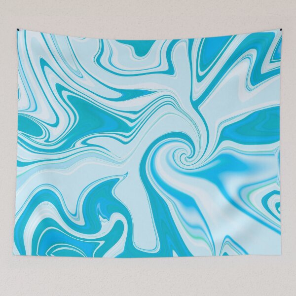 Item preview, Aqua Turquoise & Ocean Blue Marble designed and sold by Lucky-Town-Art.