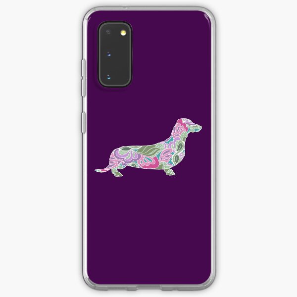 Dachshund with Colorful Floral Garden Pattern Samsung Galaxy Soft Case
