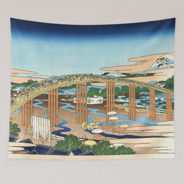 Item preview, Yahagi Bridge at Okazaki on the Tokaido by Katsushika Hokusai designed and sold by Takeda-art.