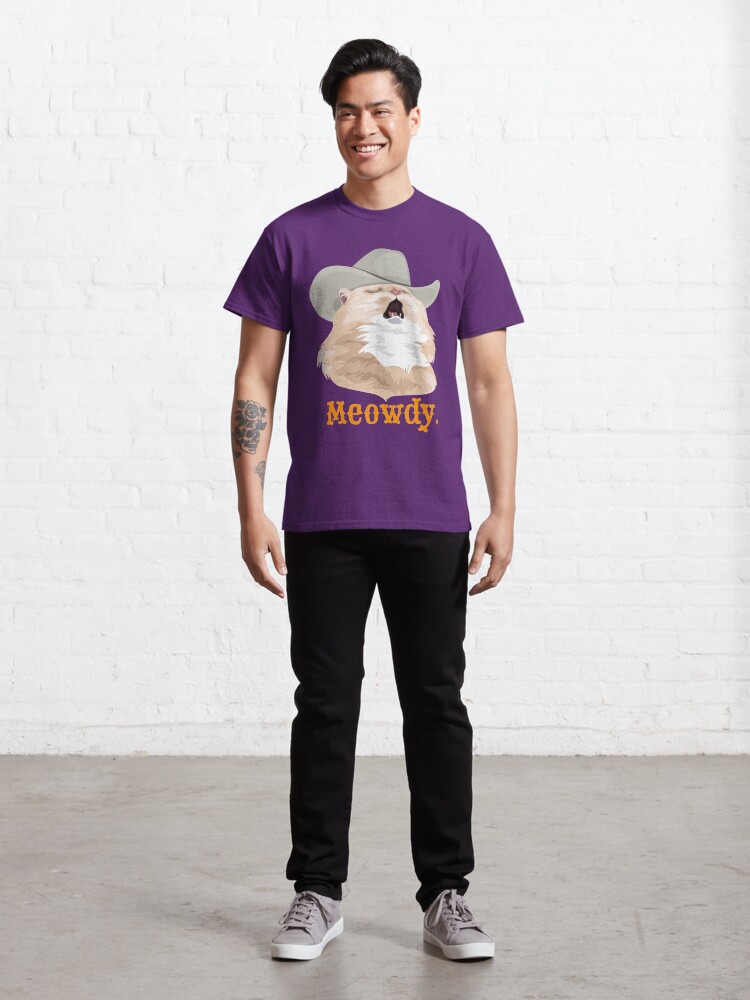 "Meowdy Singing Cat Wearing a Cowboy Hat Meme" Tshirt by CelestialHCO